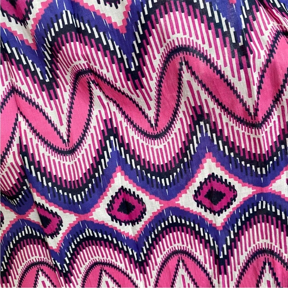 Tory Burch Malta pink purple white print sleeveless cotton midi dress - Picture 7 of 11